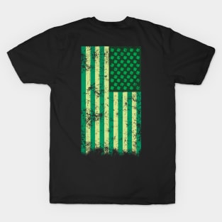 Irish American Shamrock Flag (Green) T-Shirt